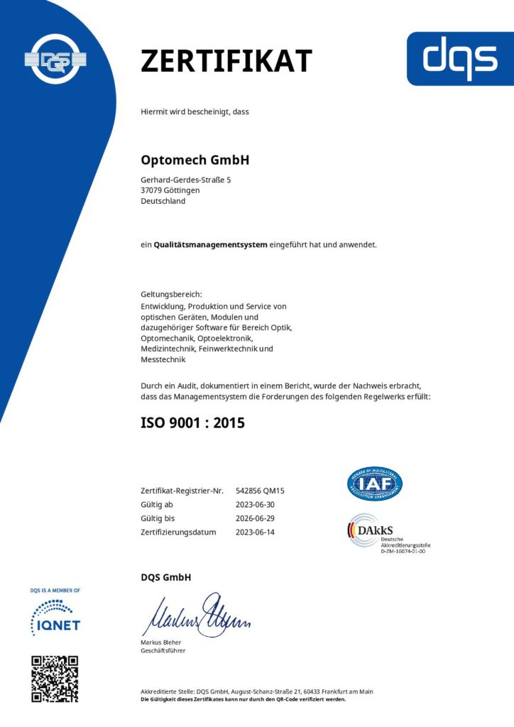 Qualität bescheinigt: Neues Zertifikat für ISO 9001 : 2015